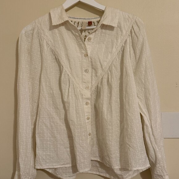Pilcro Tops - Pilcro by Anthropologie Puff-Sleeve Buttondown Blouse
